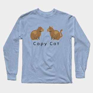 Capy cat copy cat funny capybaras Long Sleeve T-Shirt